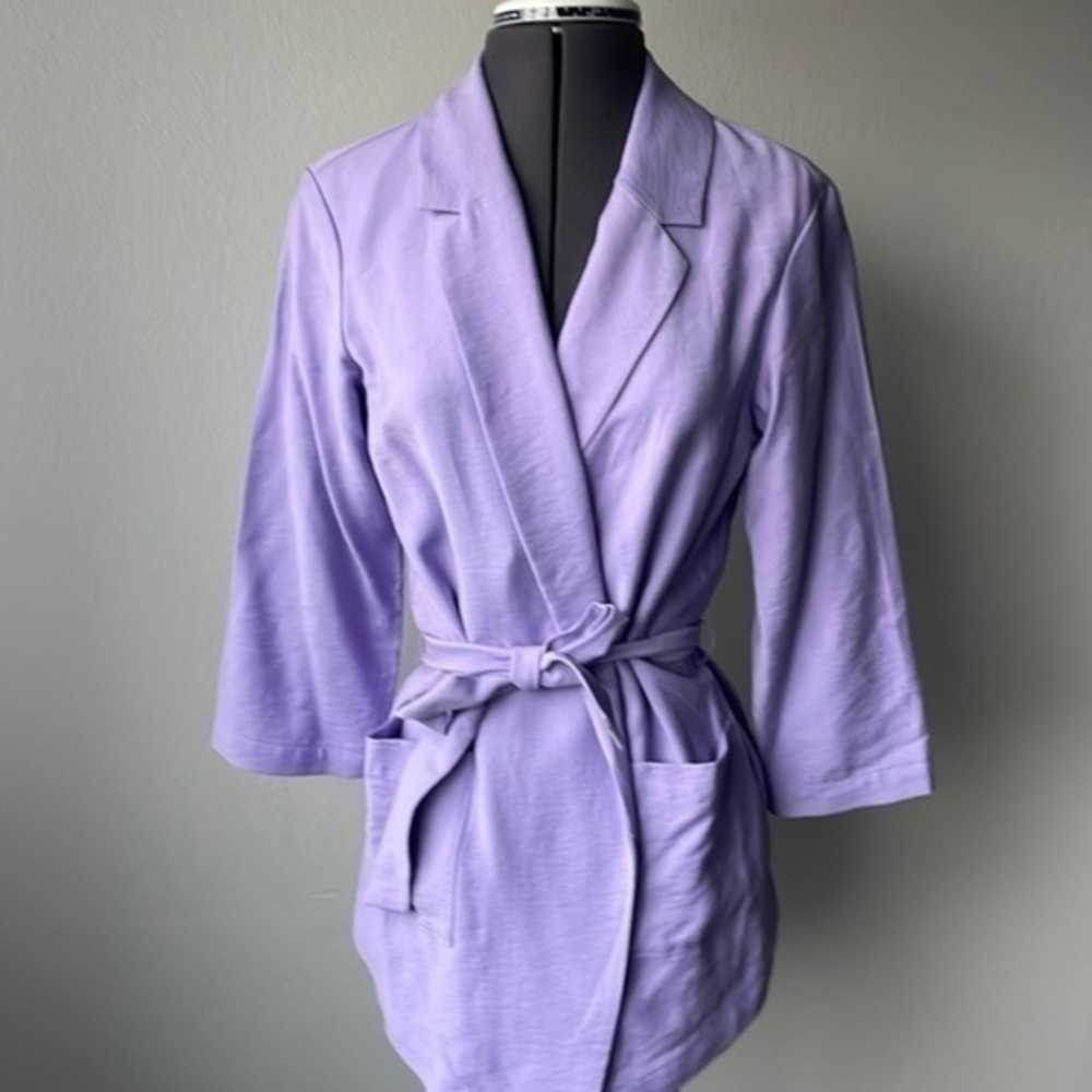 Leith jacket size small lilac blazer softgirl wrap around with belt